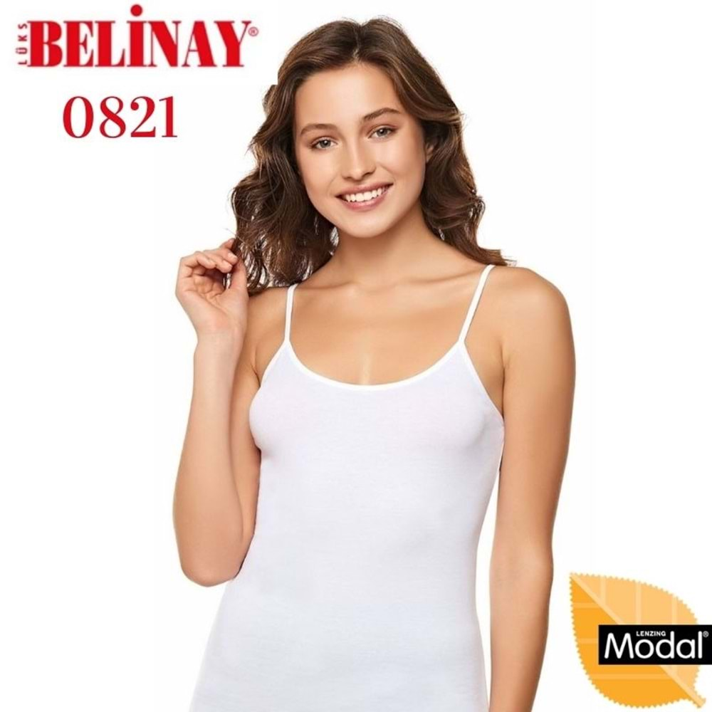 Belinay İp Asklılı Modal Yumuşak Bayan Atlet 0821 - Belinay - Beyaz - XXL