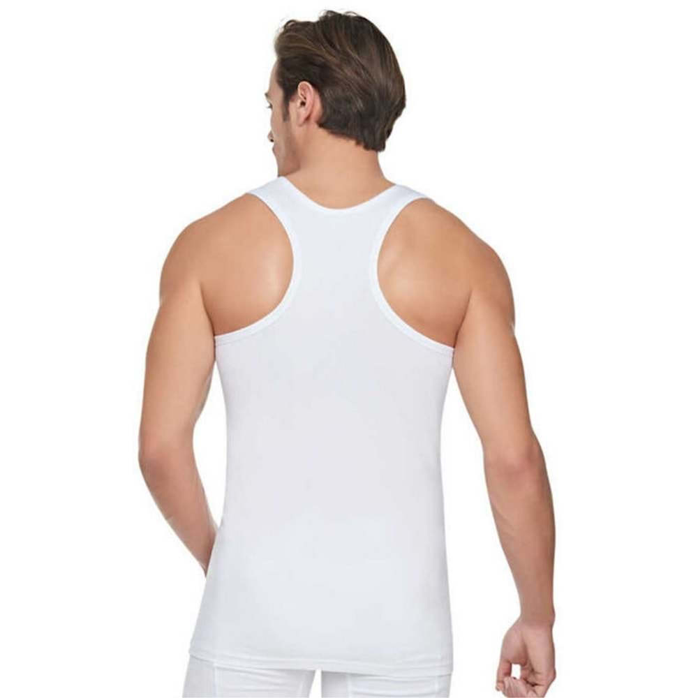 Tutku 0118 %100 Pamuk Rambo Spor Erkek Atlet - Tutku - Atlet - Beyaz - XL