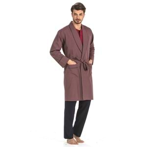 Pierre Cardin 5560 5li Penye Robdöşambr Çeyiz Damatlık Pijama Set - Pierre Cardin - 5 Li Damat Pijama Set - Bordo - S