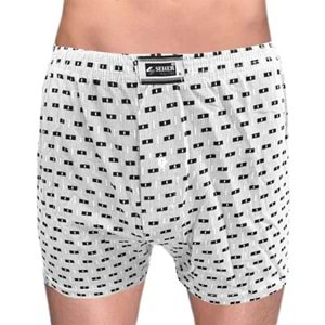 Seher 0007 Pamuk Düğmeli Erkek Boxer - Seher Yıldız - Boxer - Karışık Desen - XL